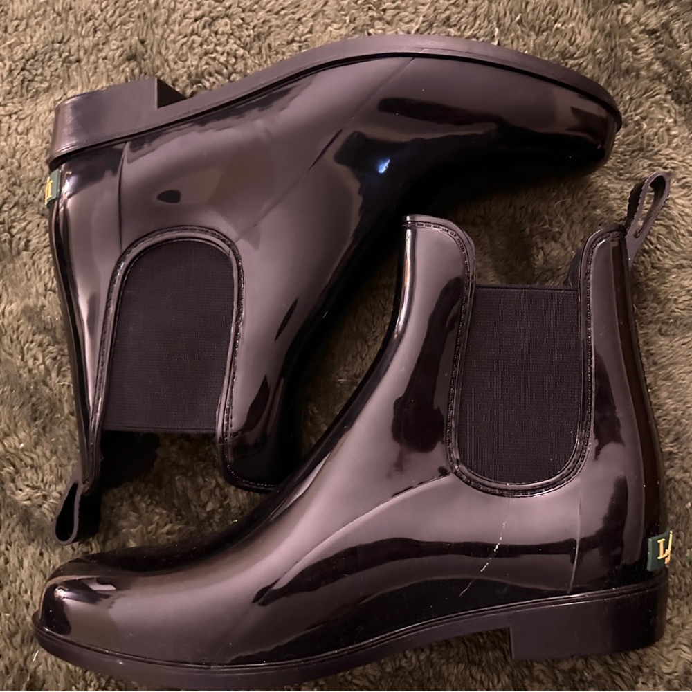 Lauren Ralph Lauren Glossy Black Boots